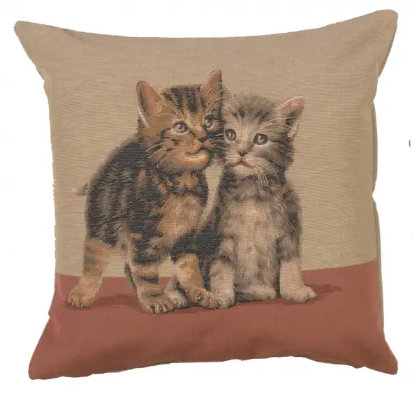 Two Kittens Cushion - 19 in. x 19 in. Cotton by Charlotte Home Furnishings