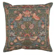 C Charlotte Home Furnishings Inc Birds Face to Face II French Tapestry Cushion - 19 in. x 19 in. Cotton by William Morris