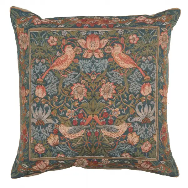 C Charlotte Home Furnishings Inc Birds Face to Face II French Tapestry Cushion - 19 in. x 19 in. Cotton by William Morris
