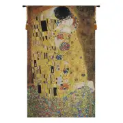 The Kiss Flanders Belgian Tapestry Wall Hanging - 26 in. x 45 in. Cotton/Viscose/Polyester by Gustav Klimt