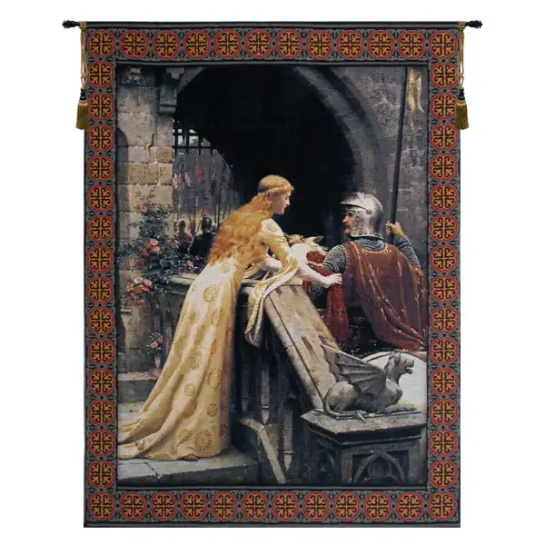God Speed With Border Belgian Tapestry Wall Hanging - 38 in. x 54 in. Cotton/Viscose/Polyester by Edmund Blair Leighton