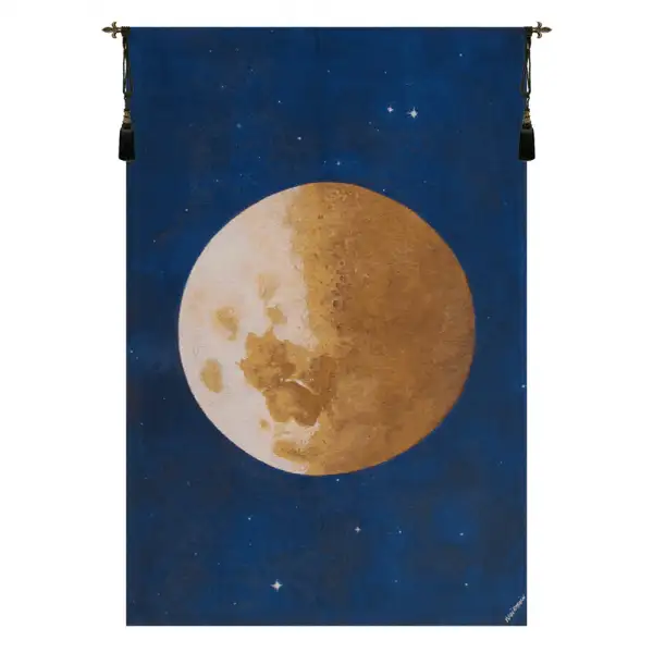 Lune Moon Belgian Tapestry Wall Hanging - 27 in. x 42 in. Cotton/Viscose/Polyester by E. Noirmain