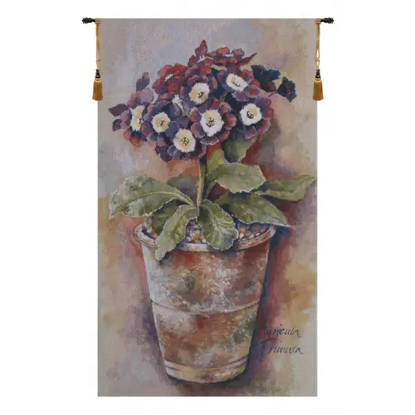 Primula Belgian Tapestry Wall Hanging - 44 in. x 72 in. CottonWool by Charlotte Home Furnishings