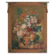 Terracotta Floral Bouquet Gold Belgian Wall Tapestry