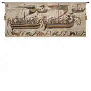 Bayeux Navigio Belgian Tapestry Wall Hanging - 32 in. x 14 in. Cotton/Viscose/Polyester by Charlotte Home Furnishings