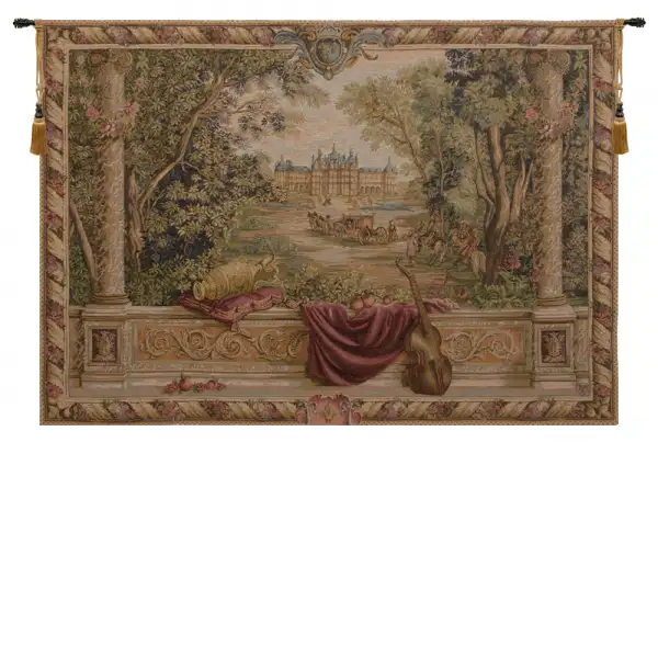 Verdure Au Chateau II French Wall Tapestry - 44 in. x 34 in. Wool/cotton/others by Charlotte Home Furnishings