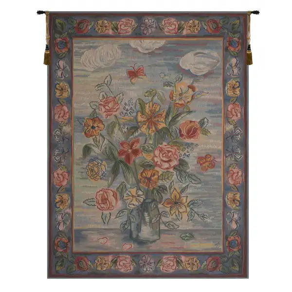 Modern Style Bouquet French Wall Tapestry - 44 in. x 58 in. Wool/cotton/others by Charlotte Home Furnishings