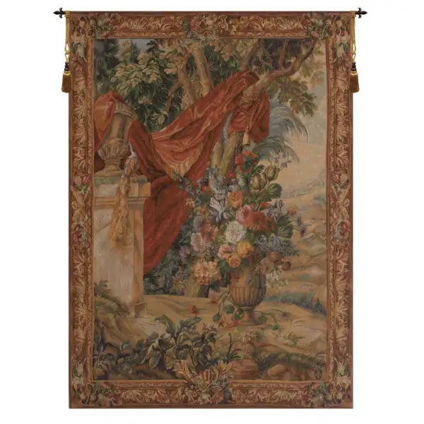 Bouquet Au Drape I French Wall Tapestry - 44 in. x 58 in. Wool/cotton/others by Charlotte Home Furnishings