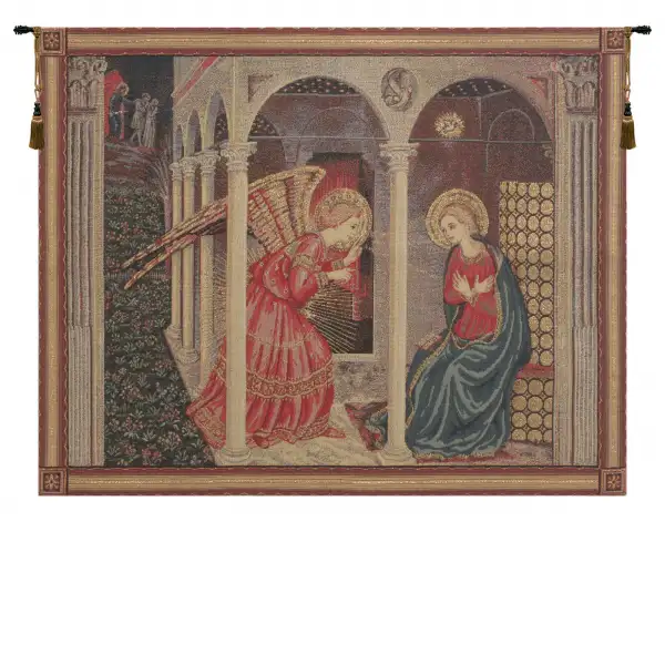 Annunciation With Gold Lurex European Tapestries - 26 in. x 20 in. Cotton/Viscose/Polyester by Fran Angelio