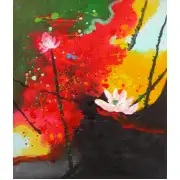 Blooming Water Lily Canvas Oil Painting