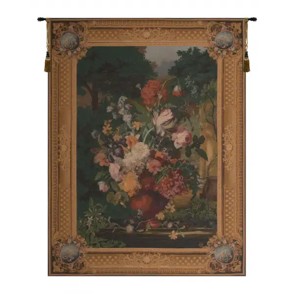 Grand Bouquet Flamand French Wall Tapestry - 58 in. x 78 in. Wool/cotton/others by Charlotte Home Furnishings