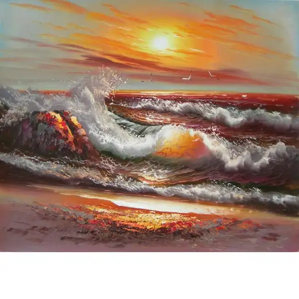 Curling Waves Canvas Oil Painting