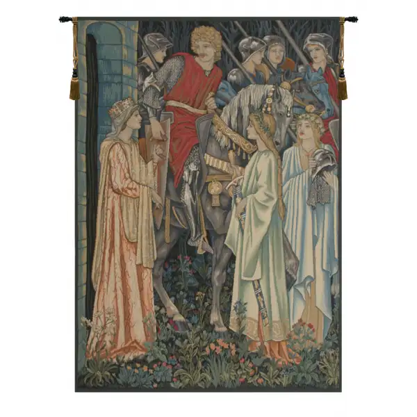 The Holy Grail Left Panel Belgian Tapestry Wall Hanging - 40 in. x 54 in. Cotton/Viscose/Polyester by William Morris