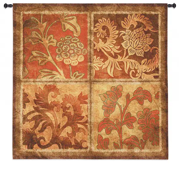 Botanical Scroll Tapestry Wall Hanging