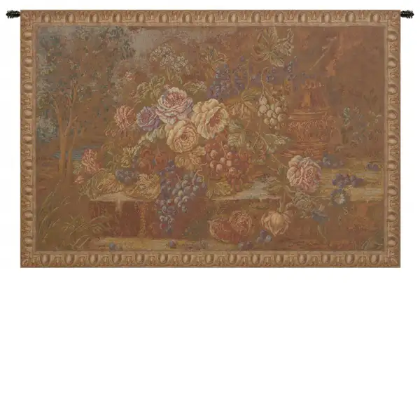 Bouquet with Grapes Red Italian Tapestry