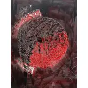 Deep Red Moon Canvas Wall Art