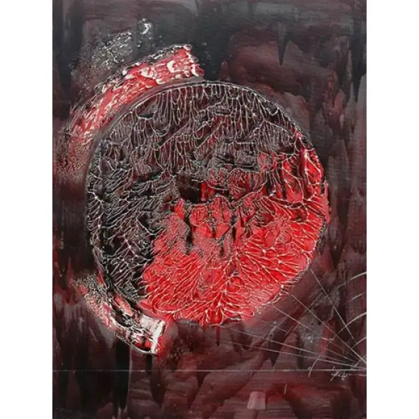 Deep Red Moon Canvas Art