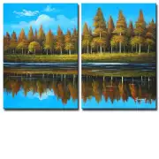 Lakeside Forest Canvas Art