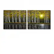 Lakeside Aspen Canvas Wall Art