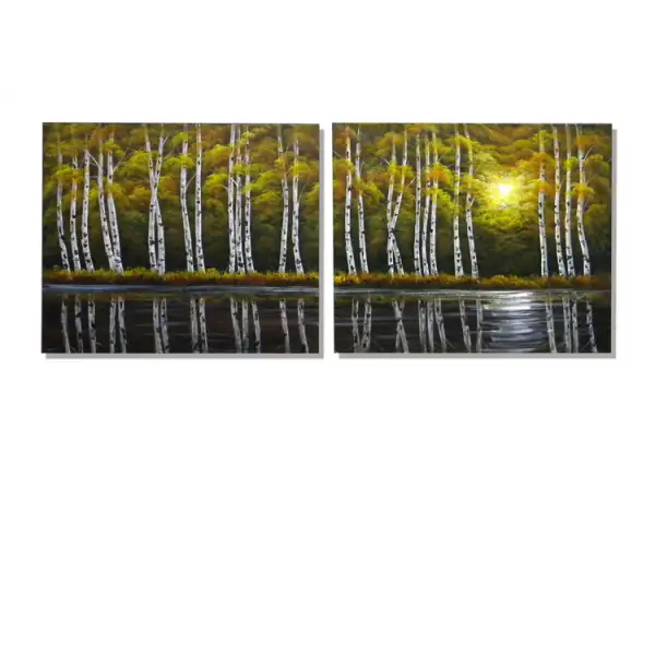 Lakeside Aspen Canvas Art