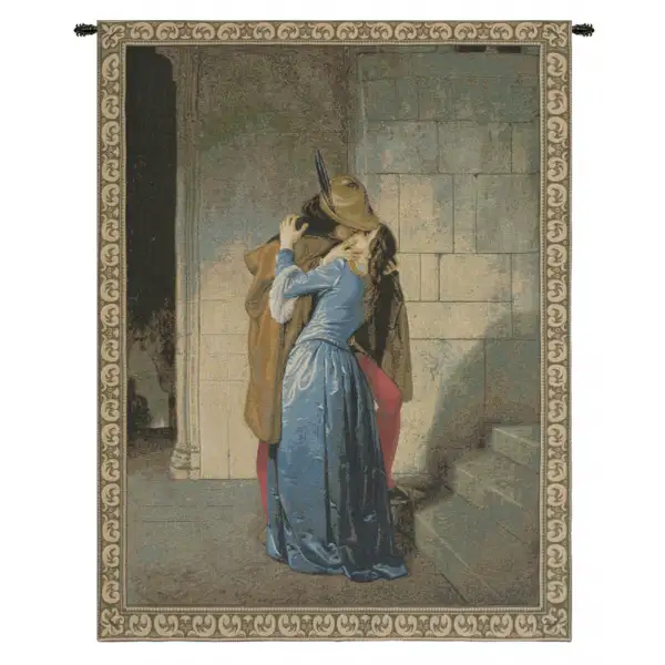 The Kiss Italian Tapestry - 20 in. x 24 in. Cotton/Viscose/Polyester by Francesco Hayez