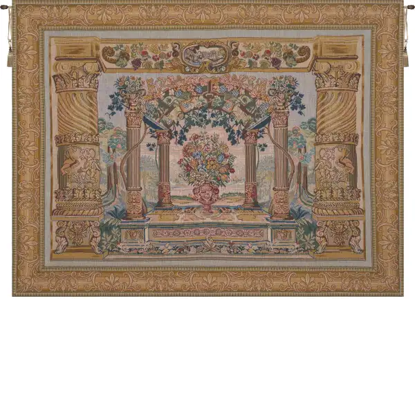 Terrasse With Border I French Wall Tapestry - 32 in. x 25 in. Cotton/Viscose/Polyester by Charlotte Home Furnishings