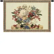 Bouquet With Grapes - Horizontal Belgian Wall Tapestry