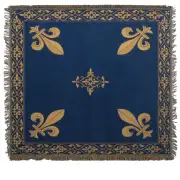 Fleur de Lys Blue European Throw