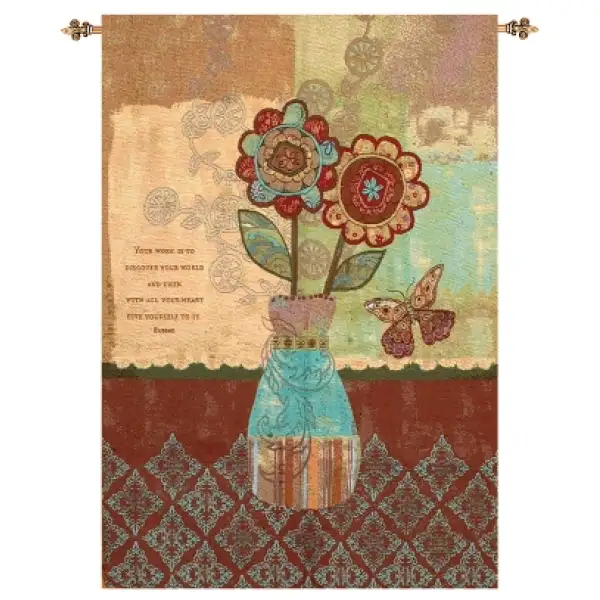 Flowers and Vase II Fine Art Tapestry