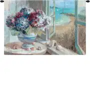 Coastal Hydrangeas Fine Art Tapestry