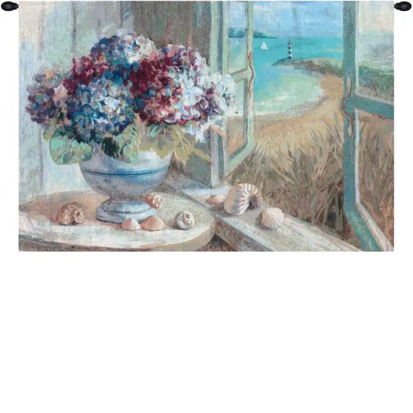 Coastal Hydrangeas Wall Tapestry