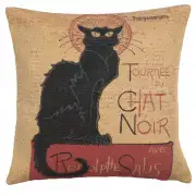 Tournee Du Chat Noir Belgian Cushion Cover - 18 in. x 18 in. Cotton by Charlotte Home Furnishings