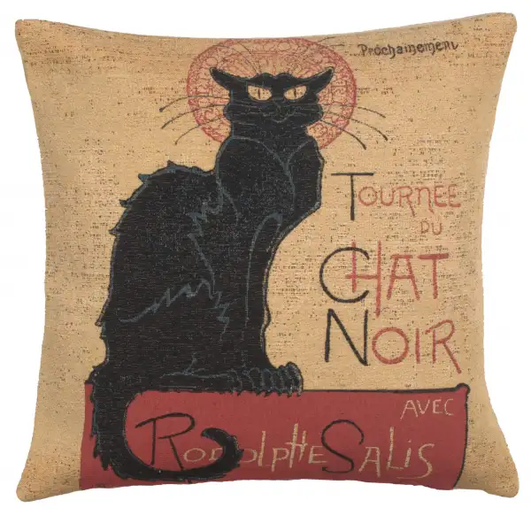 Tournee Du Chat Noir Belgian Cushion Cover - 18 in. x 18 in. Cotton by Charlotte Home Furnishings