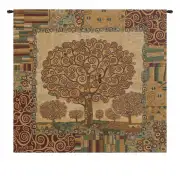 Klimts Tree Of Life Italian Tapestry - 25 in. x 25 in. Cotton/Viscose/Polyester by Gustav Klimt