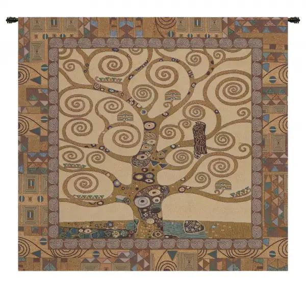 Tree Of Life By Gustav Klimt Italian Tapestry - 25 in. x 25 in. Cotton/Viscose/Polyester by Gustav Klimt