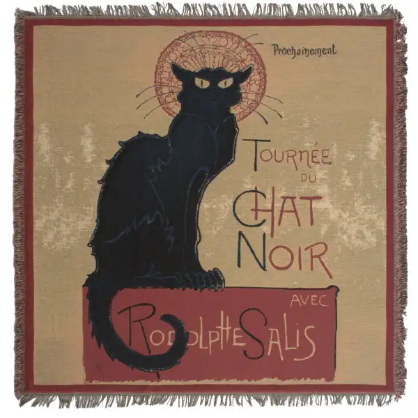 Chat Noir Belgian Tapestry Throw