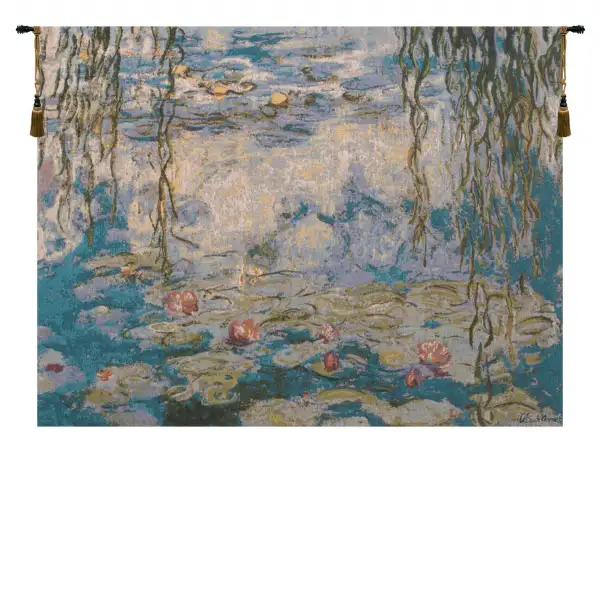 Water Lilies Les Nympheas Belgian Tapestry Wall Hanging - 35 in. x 27 in. Cotton by Claude Monet