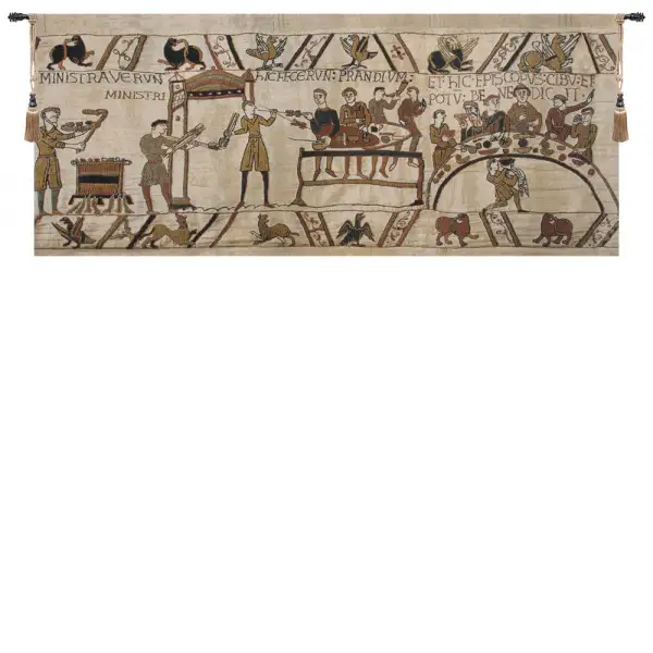 Bayeux Banquet II Belgian Tapestry Wall Hanging - 62 in. x 27 in. Cotton by Charlotte Home Furnishings