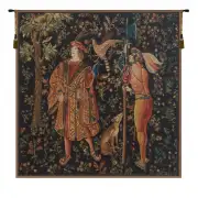 Falconer Mille Fleure Belgian Tapestry Wall Hanging - 32 in. x 32 in. Cotton by Charlotte Home Furnishings
