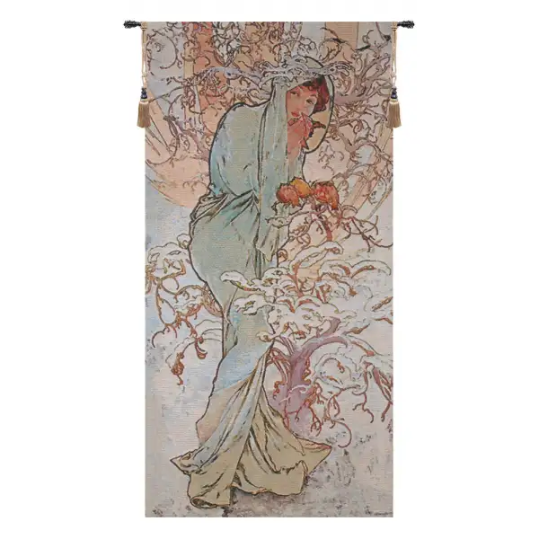 Winter Mucha Belgian Tapestry Wall Hanging