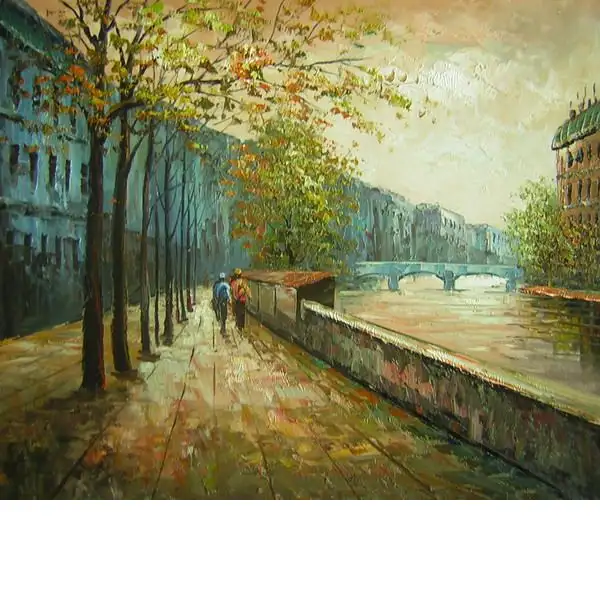 Walk Along the Canal Canvas Wall Art