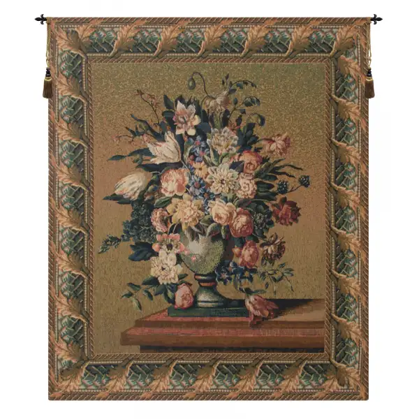 Breughel's Vase Green Belgian Wall Tapestry