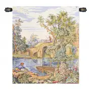 Fishing at the Lake Italian Tapestry Wall Hanging