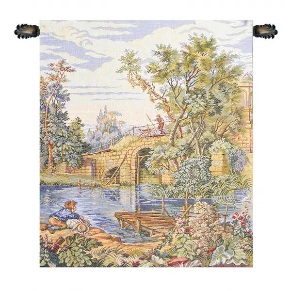 Fishing at the Lake Italian Wall Tapestry