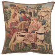 Hawking Scene Belgian Cushion Cover - 18 in. x 18 in. Cotton by Charlotte Home Furnishings