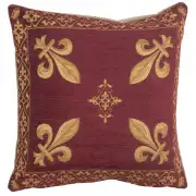 Fleur de Lys Red II Belgian Sofa Pillow Cover