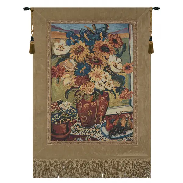 Sunflowers At Window Fine Art Tapestry