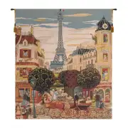 Eiffel Naif Belgian Tapestry Wall Hanging