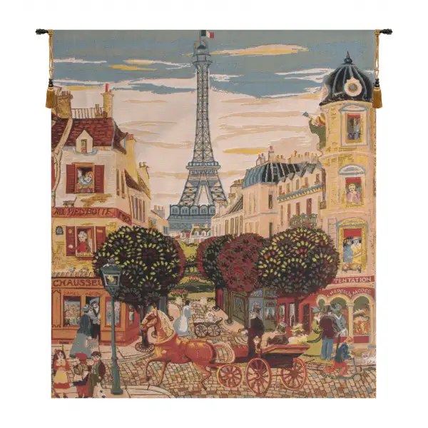 Eiffel Naif Belgian Wall Tapestry