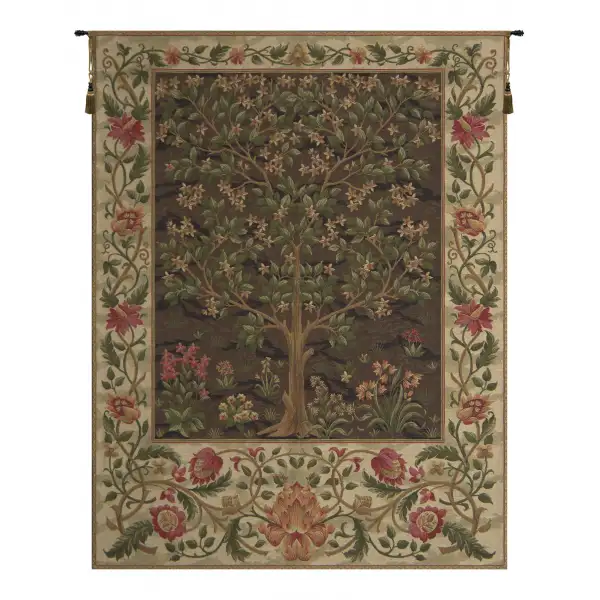 Tree of Life Beige I Belgian Tapestry Wall Hanging